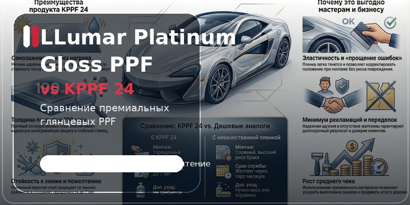LLumar Platinum Gloss PPF и KPPF 24: сравнение глянцевых PPF