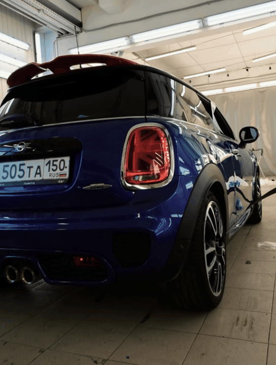 Установочный тест полиуретановой плёнки KPPF #25 на Mini Cooper JCW в Creative Team Print